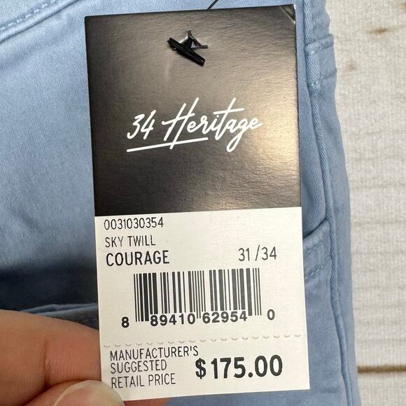 34 Heritage Courage Sky Twill Tencel Soft Mid Rise Straight Leg Pants Size 31x34 - Picture 15 of 15